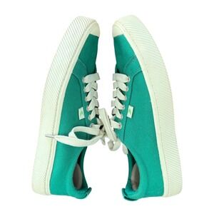 Cariuma Oca Low Top Sneakers Green Canvas Lace Up ‎ Shoes Men 8 Women 9.5